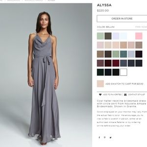 Nouvelle Amsale Cowl halter neck bridesmaid dress